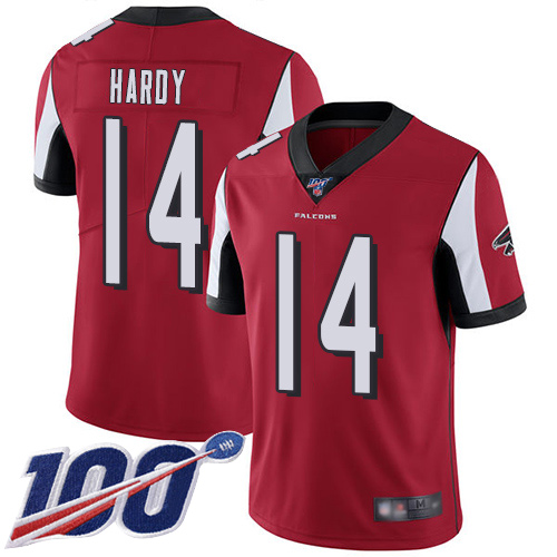 Atlanta Falcons Limited Red Men Justin Hardy Home Jersey NFL Football 14 100th Season Vapor Untouchable